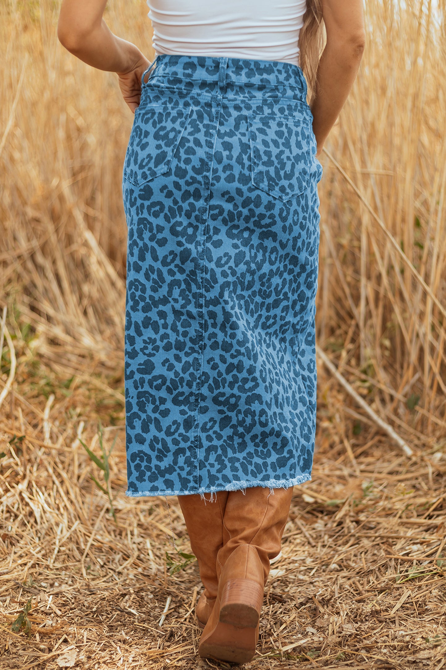 The Savannah Safari Leopard Midi Skirt