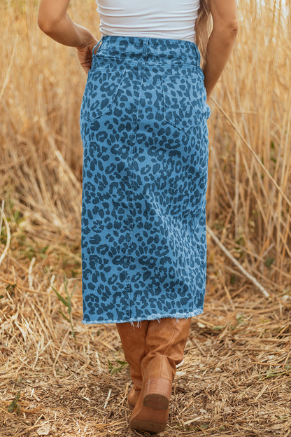 The Savannah Safari Leopard Midi Skirt