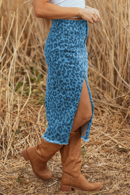 The Savannah Safari Leopard Midi Skirt