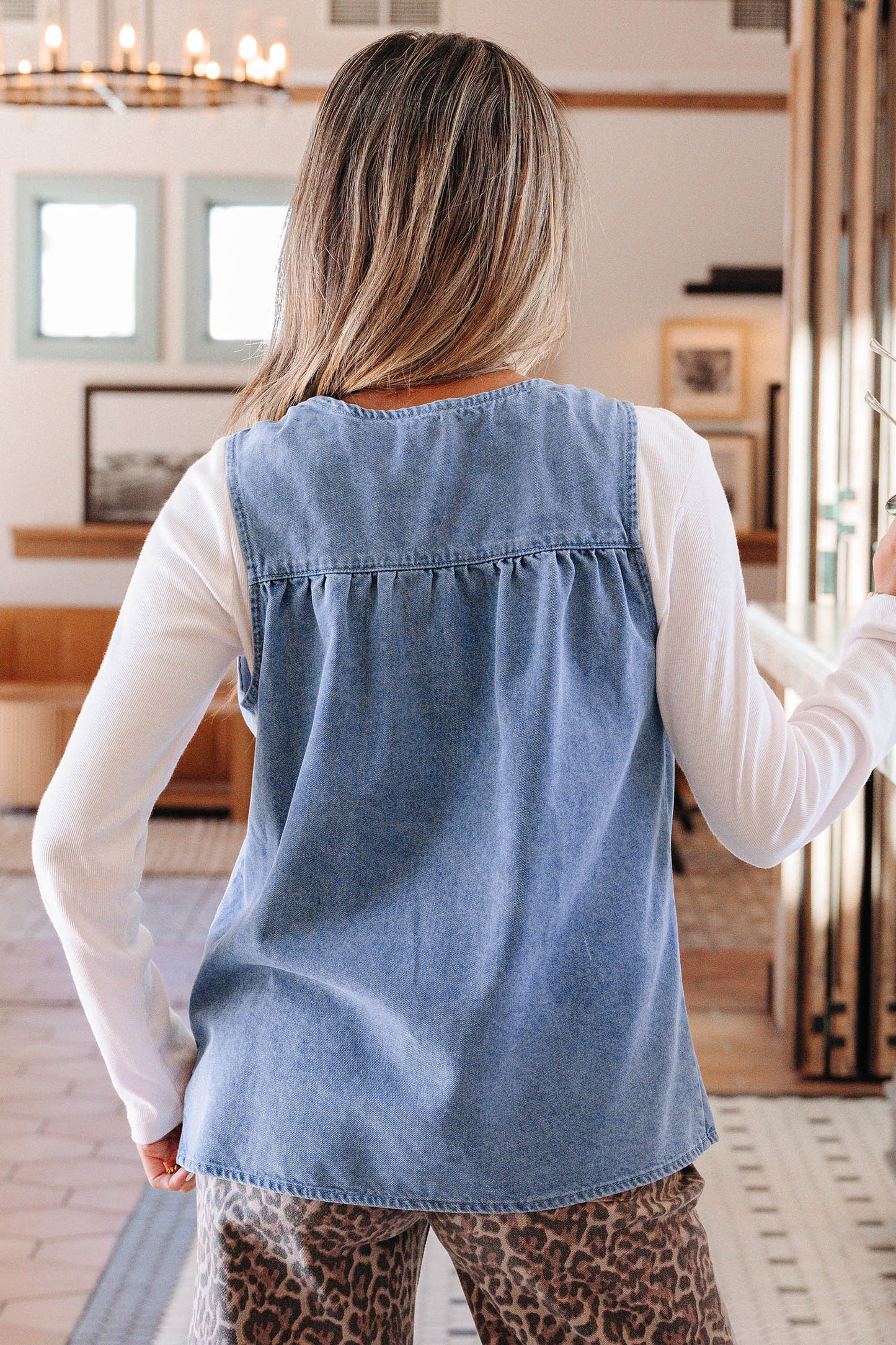 The Lowcountry Heirloom Denim Blouse