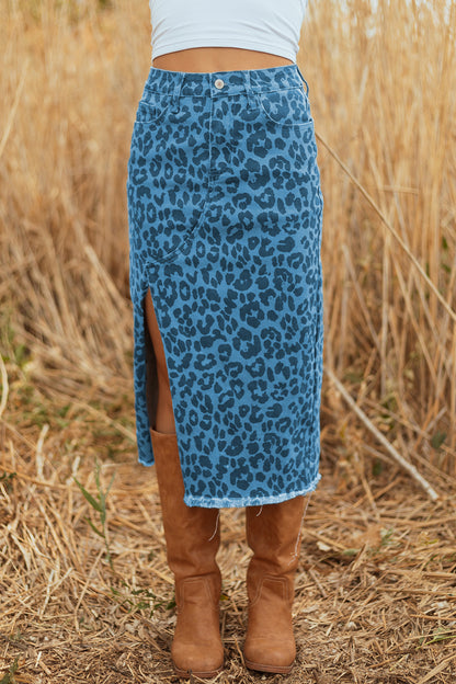 The Savannah Safari Leopard Midi Skirt