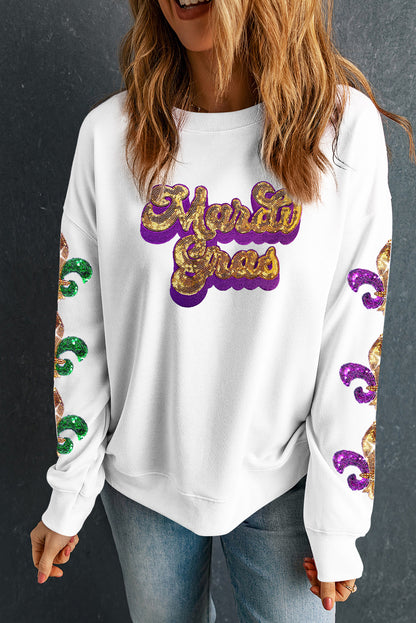 Mardi Gras Sequin Fleur-de-Lis Sweatshirt