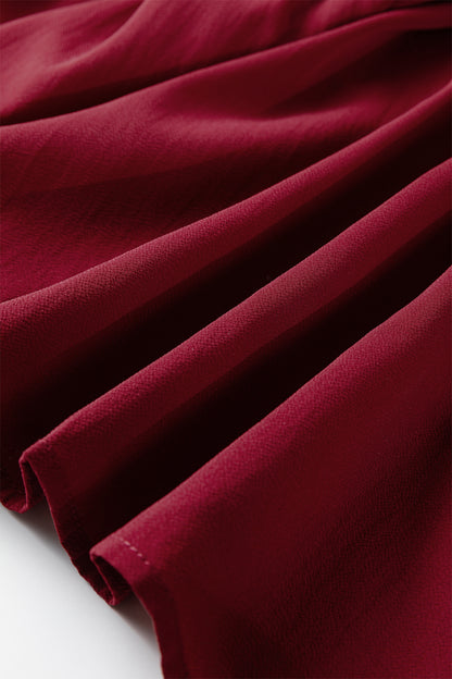 Fiery Red Black Frill Tiered Drawstring Waist Maxi Skirt