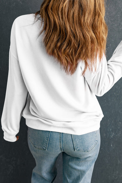 Mardi Bow Graphic Drop Shoulder Sweatshirt