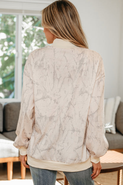 Khaki Camo Mock Neck Baggy Sweatshirt