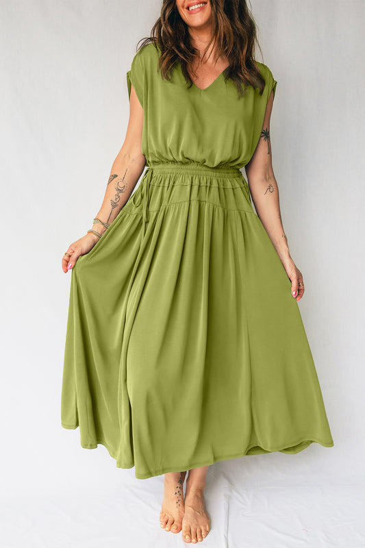 Savannah Fern V-Neck Maxi Dress