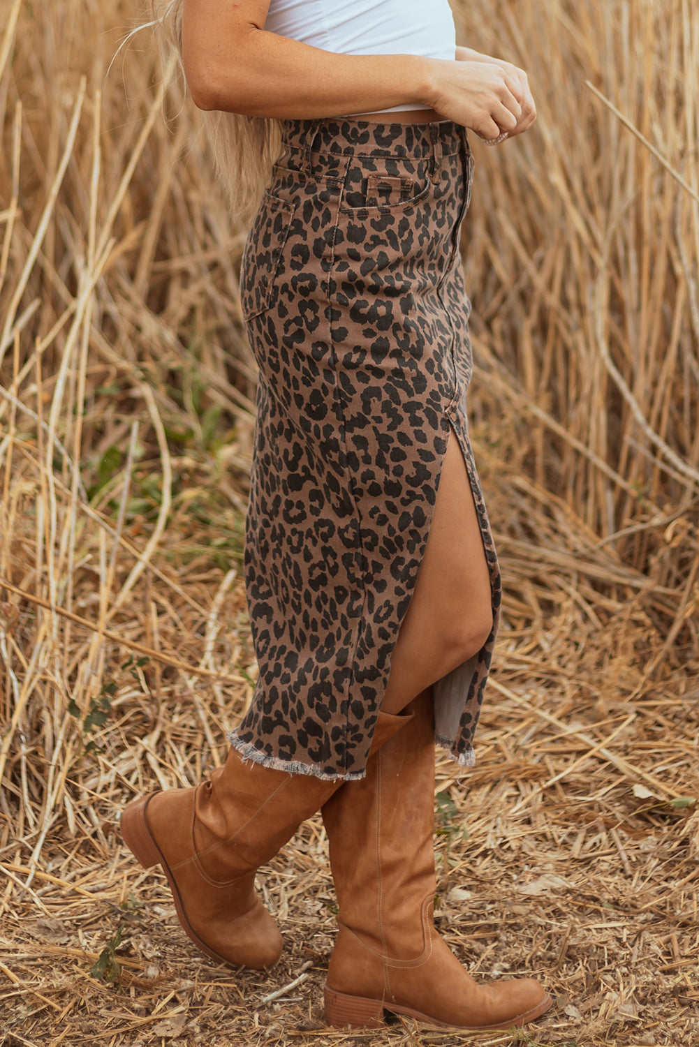 The Savannah Safari Leopard Midi Skirt