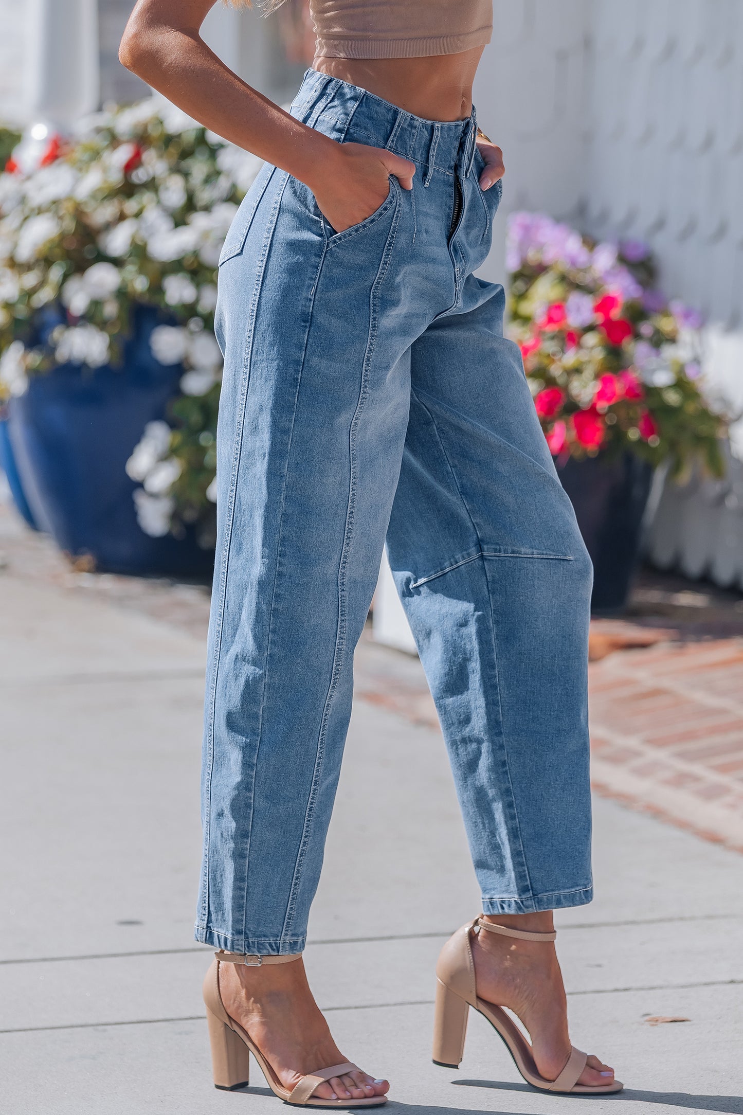 The Charleston Coastal Cuffed Barrel Jeans