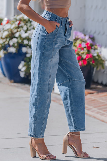 The Charleston Coastal Cuffed Barrel Jeans