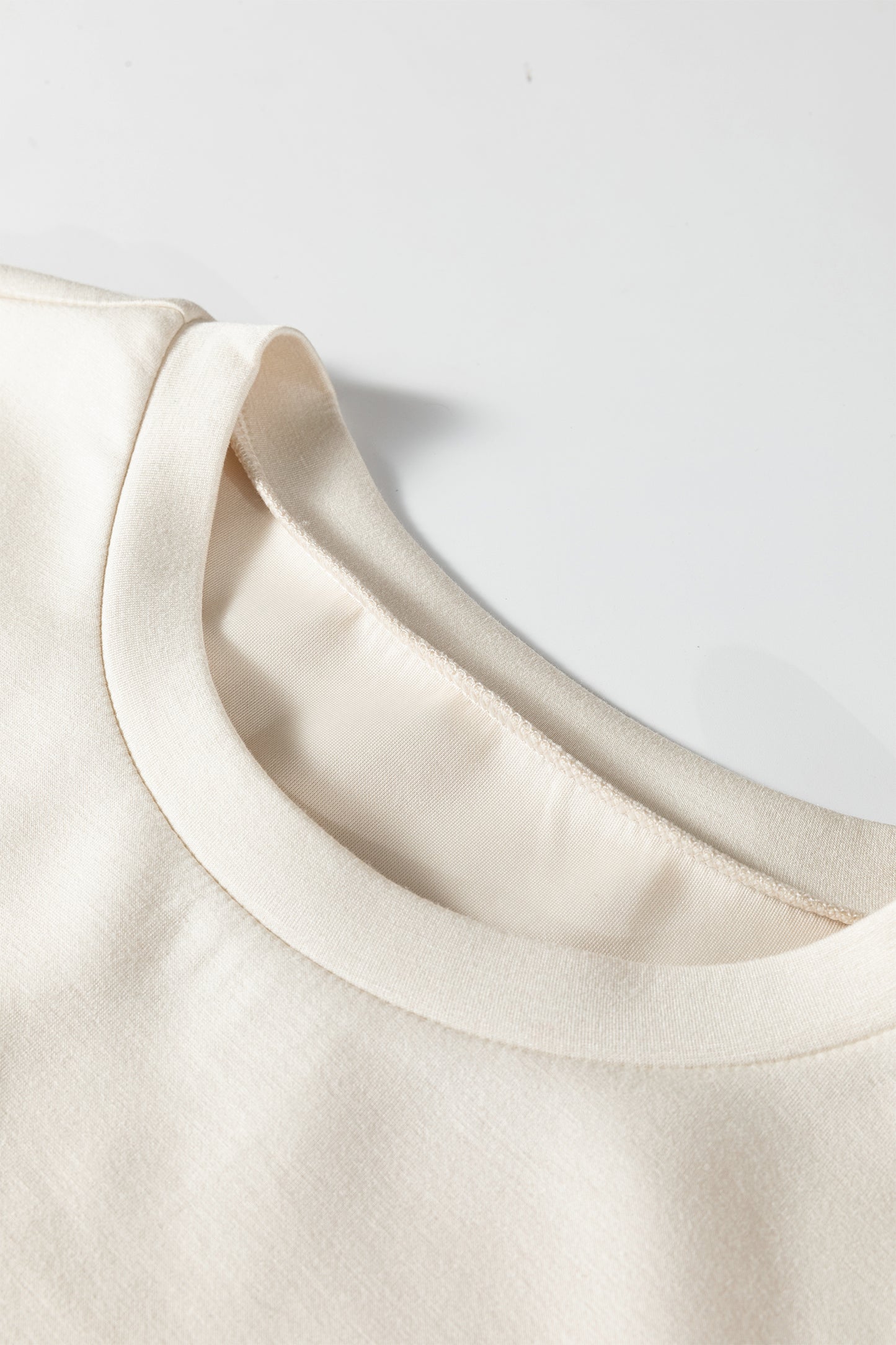 Jet Stream Contrast Striped Trim Crewneck T Shirt Loose Straight Pants Set