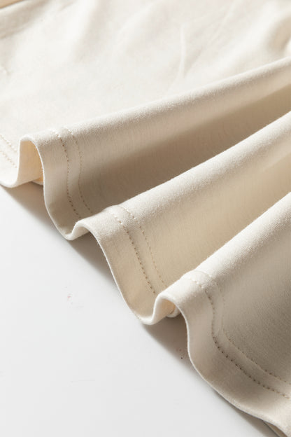 Jet Stream Contrast Striped Trim Crewneck T Shirt Loose Straight Pants Set