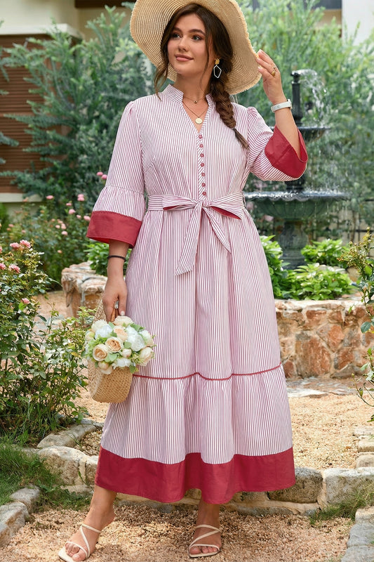 Scarlet Grace Stripe Midi Dress