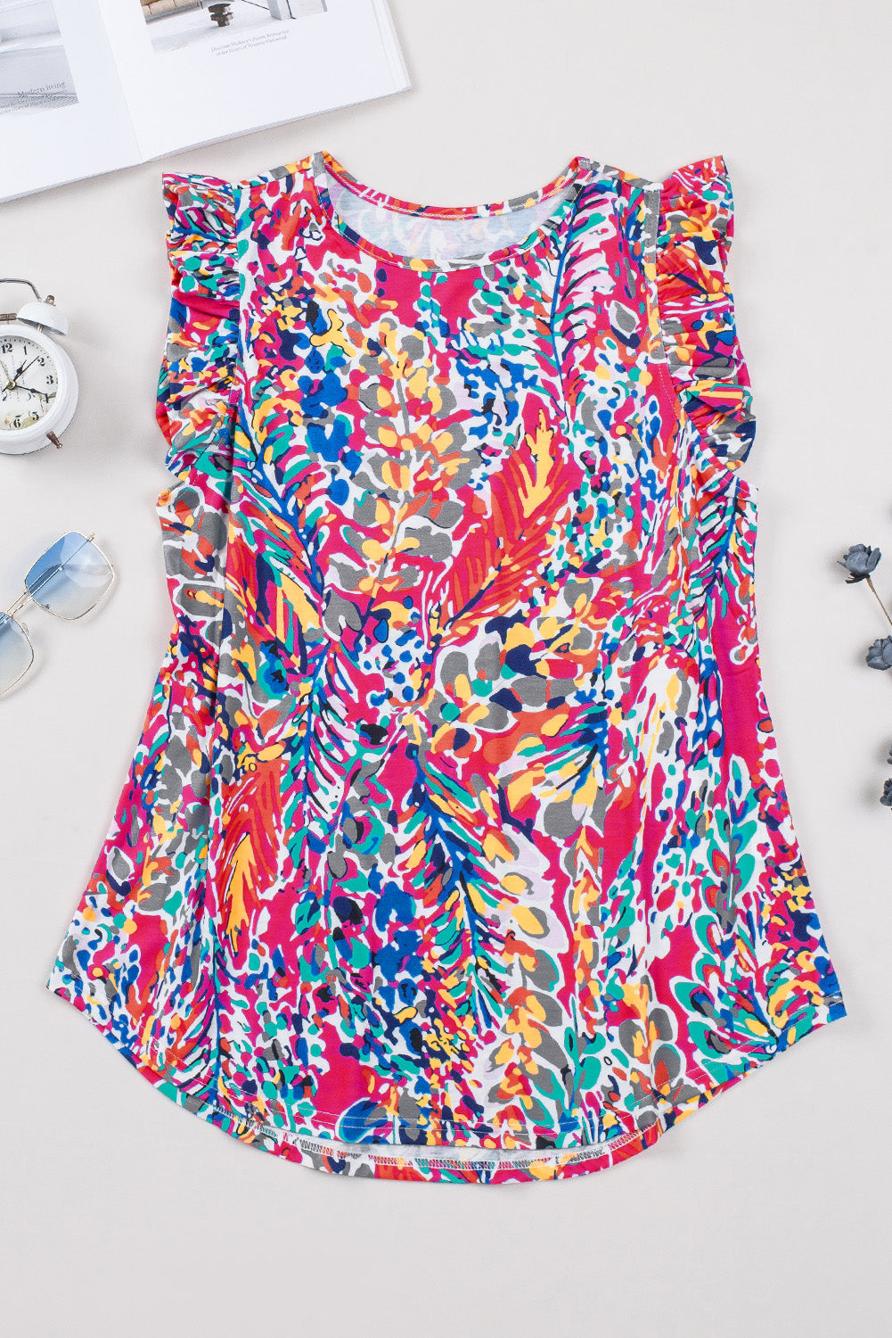 Blush Bloom Ruffle Tank