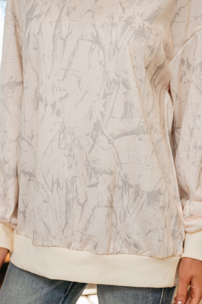 Khaki Camo Mock Neck Baggy Sweatshirt