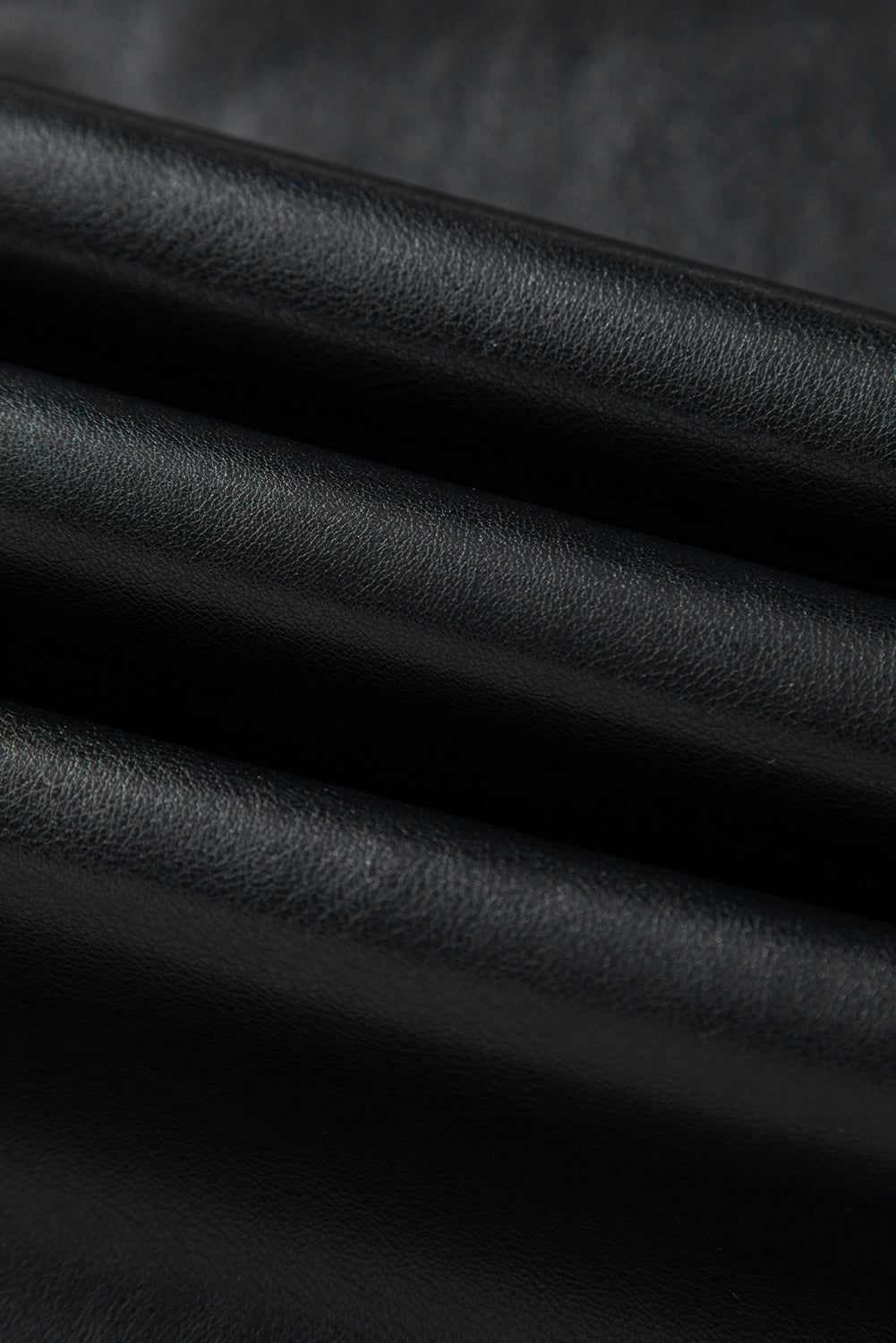 Black Faux Leather Side Slit Maxi Skirt