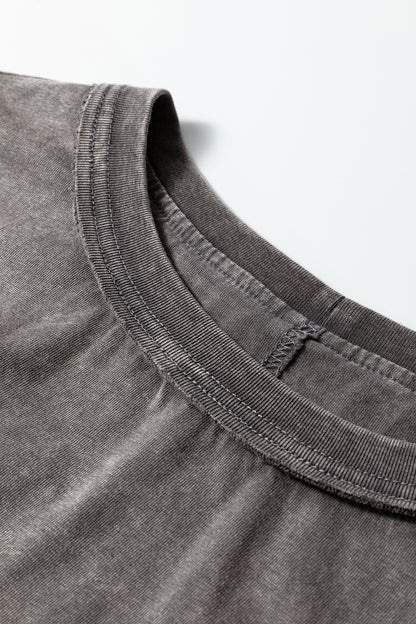 Medium Grey Mineral Wash Boxy Fit Cotton Tank Top