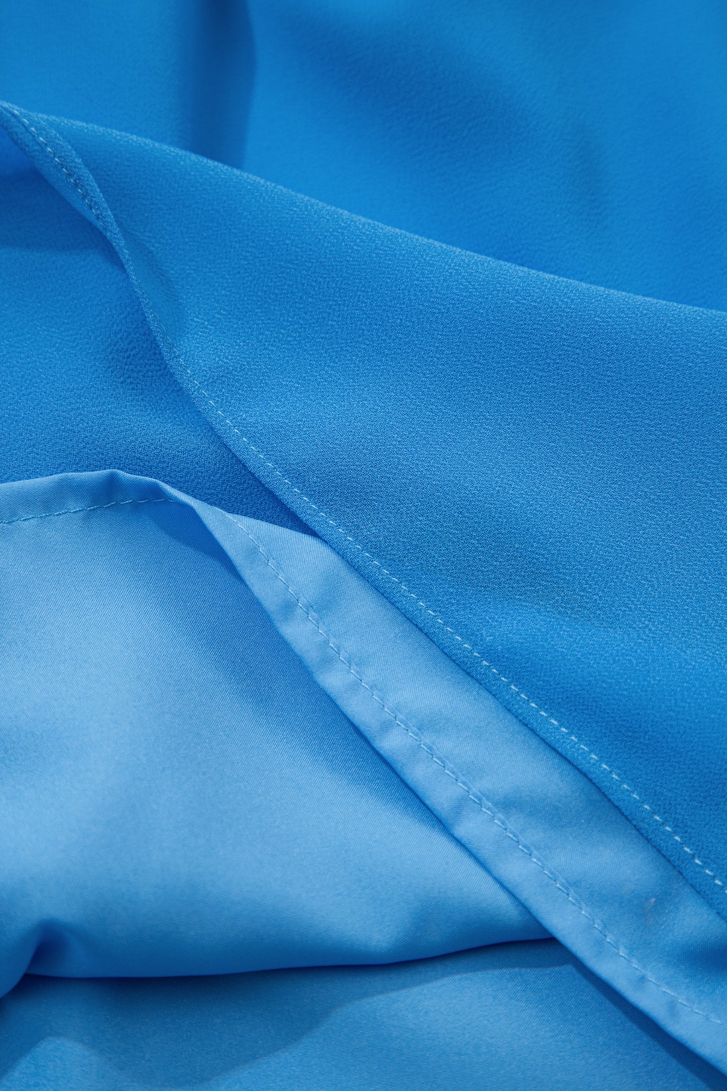 Blue Half Buttons Collared Elastic Waist Sleeveless Shirt Dress