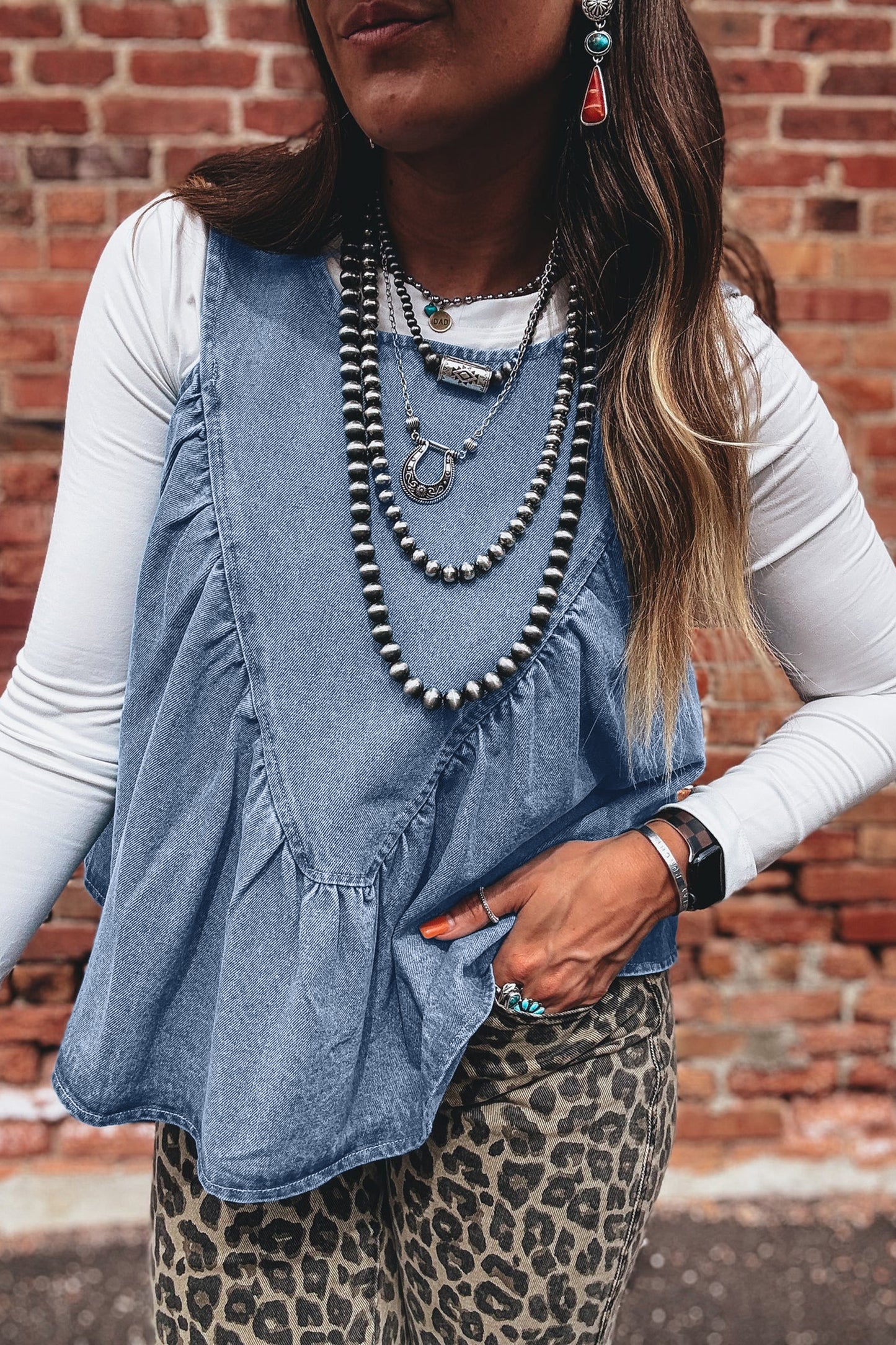 The Lowcountry Heirloom Denim Blouse