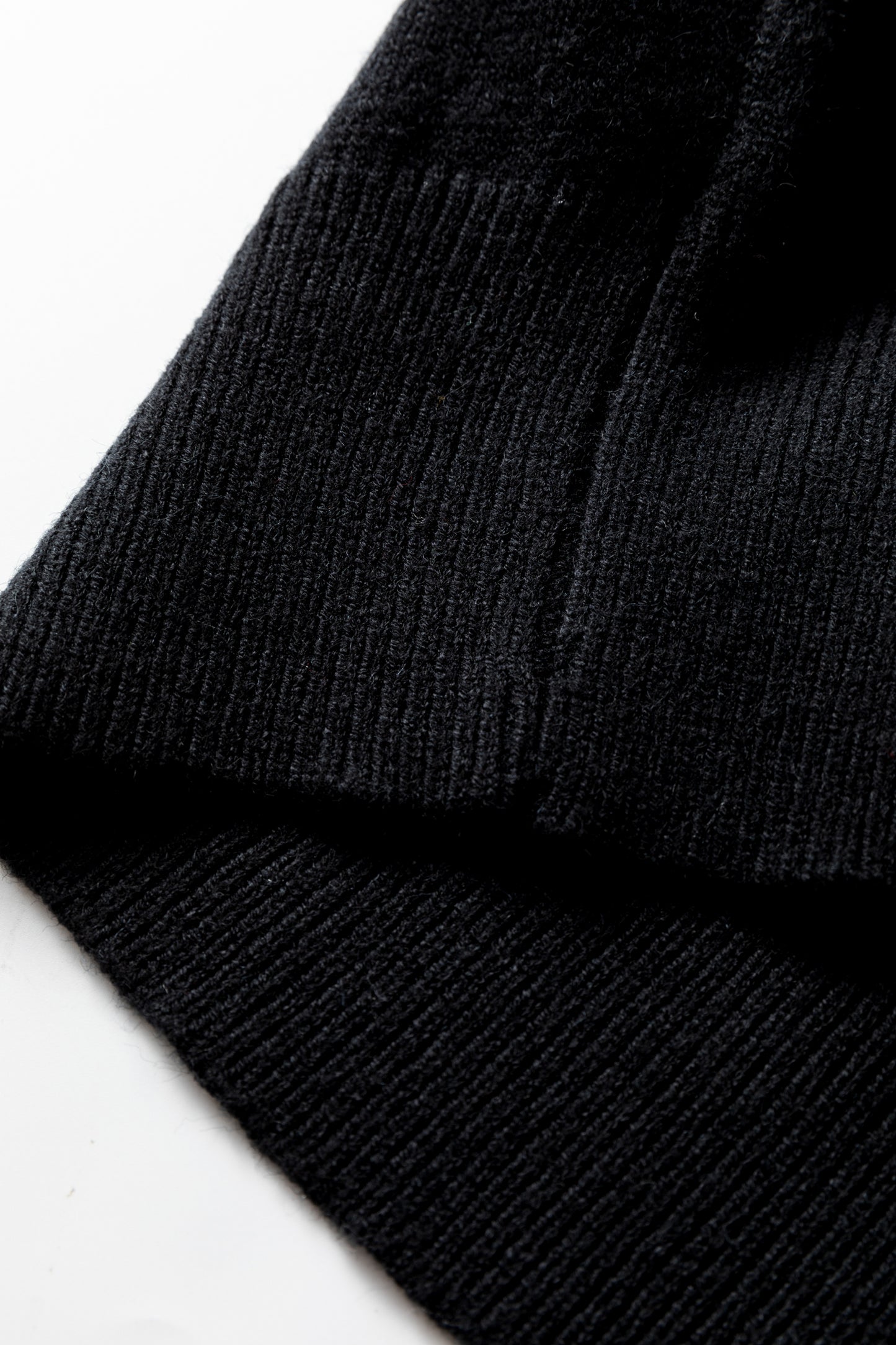 Black High Neck Puff Sleeve Sweater Pleated Mini Skirt 2pcs Knitted Outfit