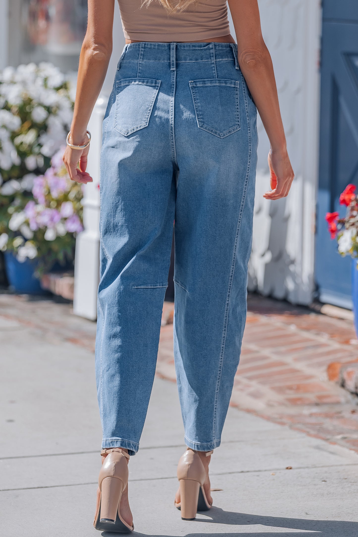 The Charleston Coastal Cuffed Barrel Jeans