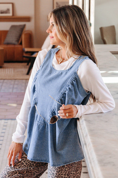 The Lowcountry Heirloom Denim Blouse