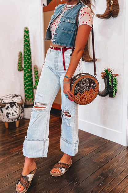 Red Allover Heart Print Mesh Short Sleeve Top