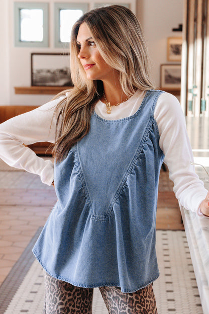The Lowcountry Heirloom Denim Blouse