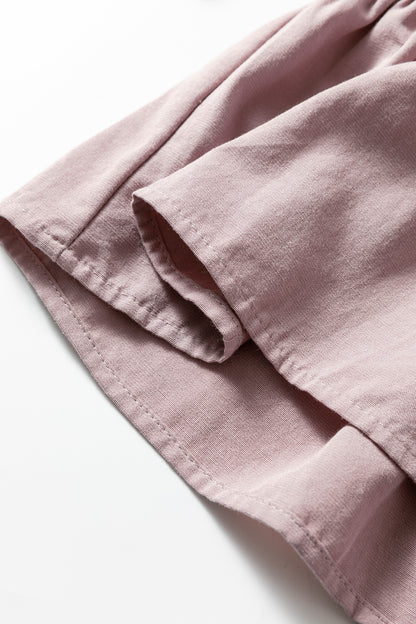 Sepia Rose Slit V Neck Ruffled Loose Blouse