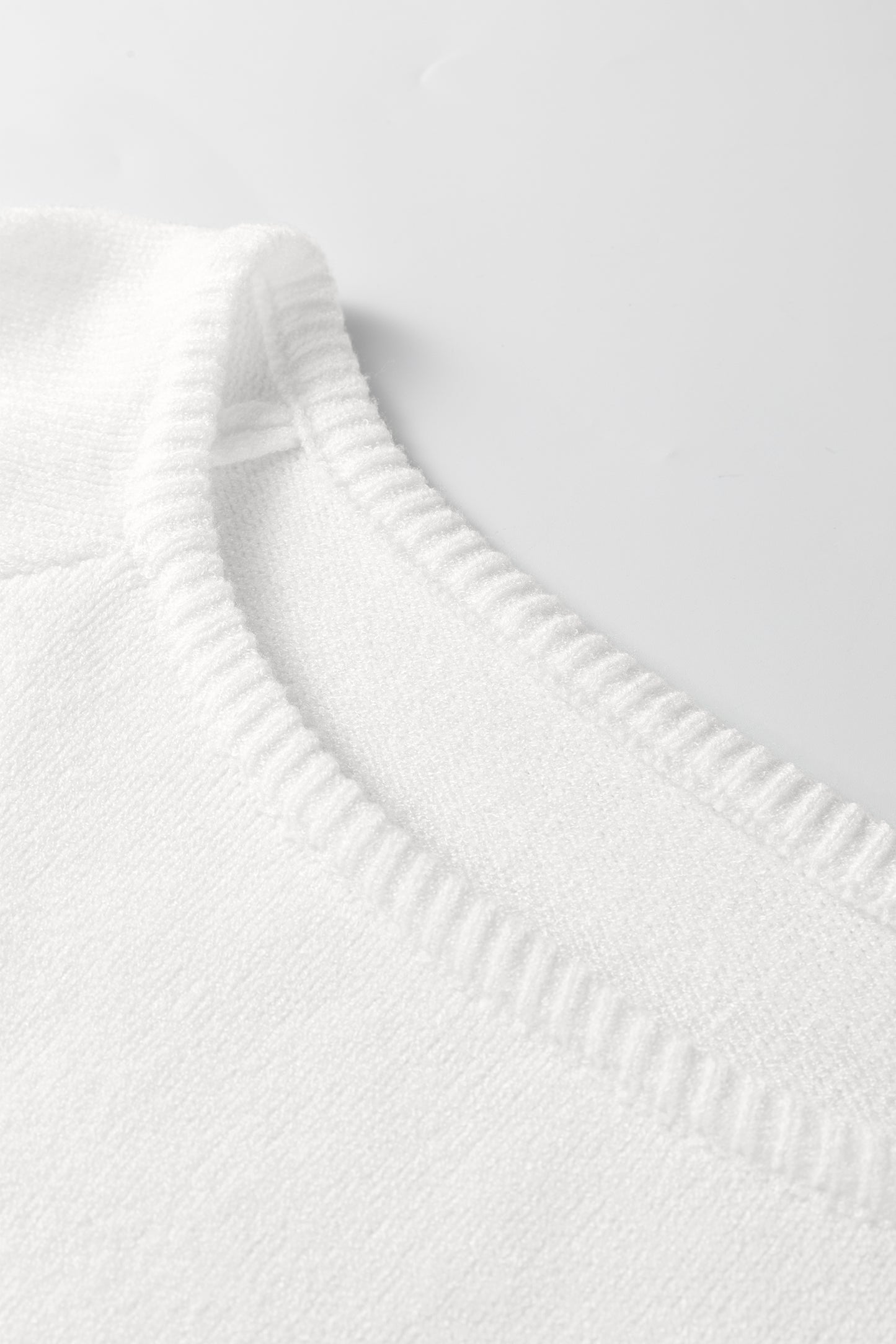 White Solid Color Knit Loose Bracelet Sleeve Dolman Sweater