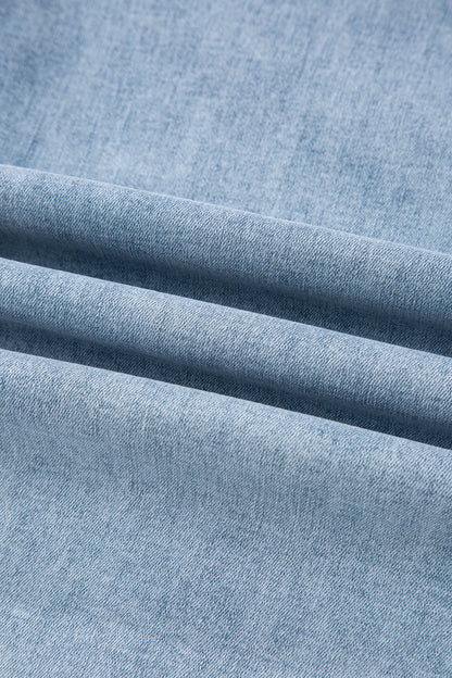 Beau Blue Bow Knot Side Detail Straight Leg Loose Jeans