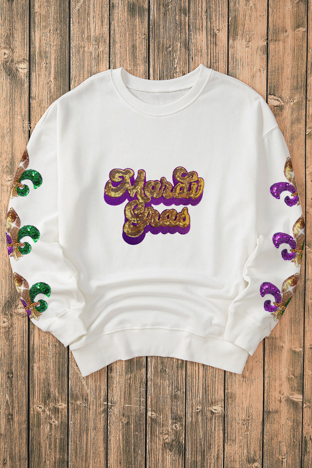 Mardi Gras Sequin Fleur-de-Lis Sweatshirt