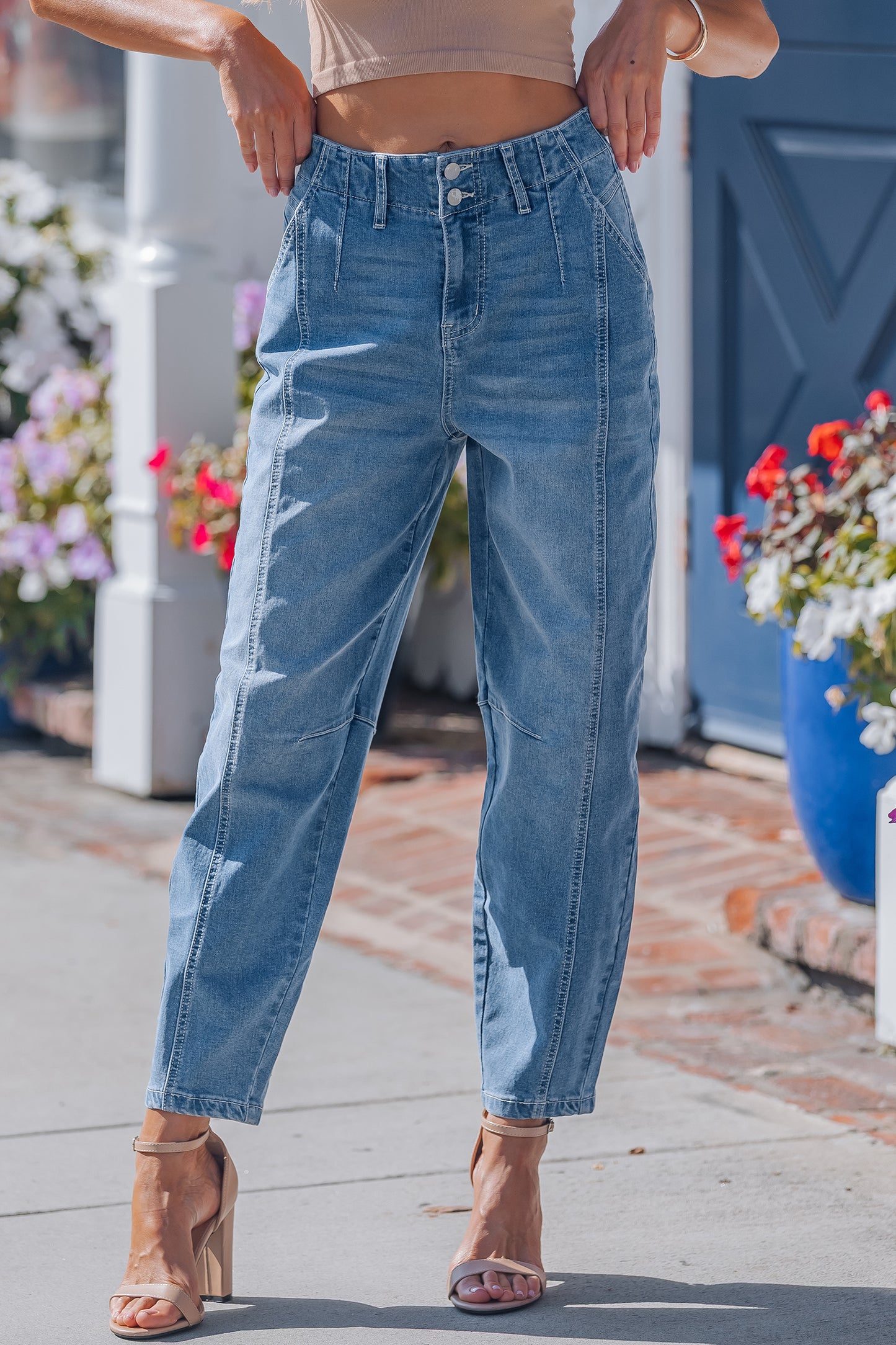 The Charleston Coastal Cuffed Barrel Jeans
