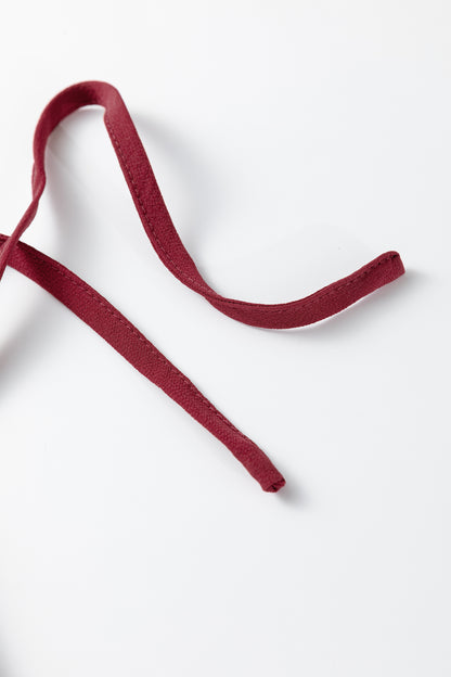 Fiery Red Black Frill Tiered Drawstring Waist Maxi Skirt